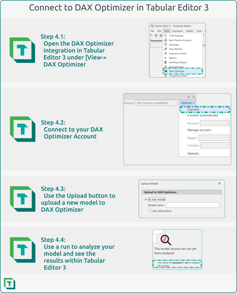 Figure 5: Connecting to DAX Optimizer in Tabular Editor 3